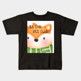 Cute Watercolor Fox Kids T-Shirt